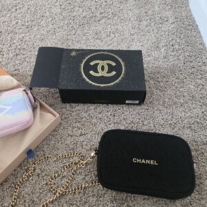 CHANEL Black Crossbody Bag with Gold Chain